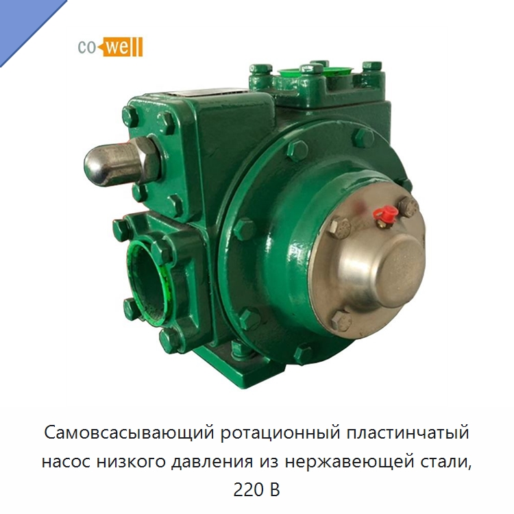 Самовсасывающий ротационный пластинчатый насос низкого давления из нержавеющей стали, 220 В — Насосы