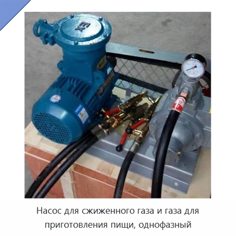 Насос для сжиженного газа и газа для приготовления пищи, однофазный