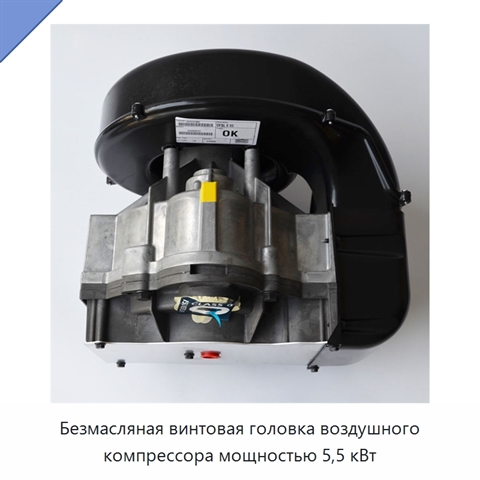 Безмасляная винтовая головка воздушного компрессора мощностью 5,5 кВт