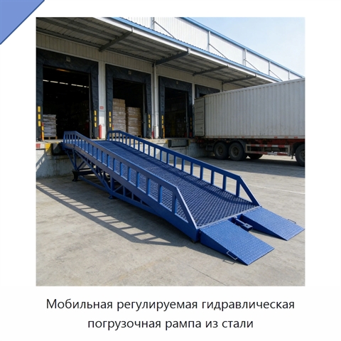 Мобильная регулируемая гидравлическая погрузочная рампа из стали