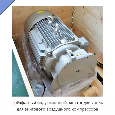 Трёхфазный индукционный электродвигатель для винтового воздушного компрессора