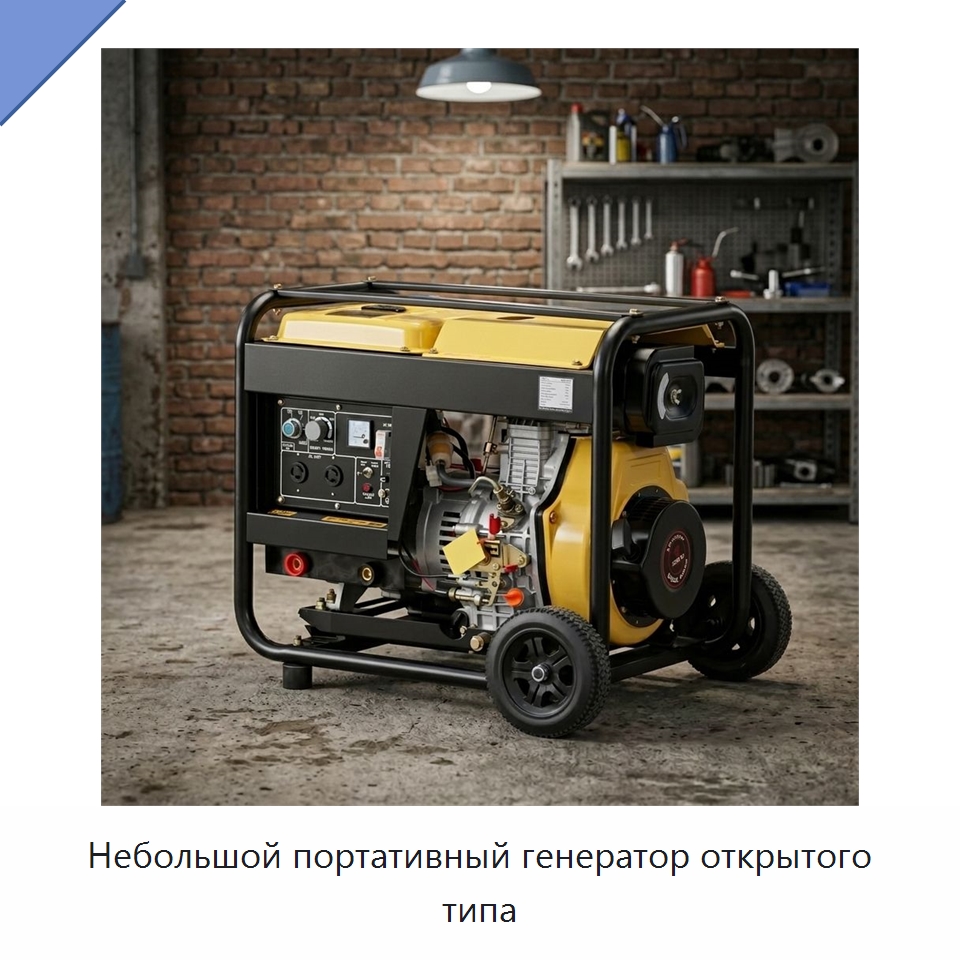 Небольшой портативный генератор открытого типа — Генерация электроэнергии