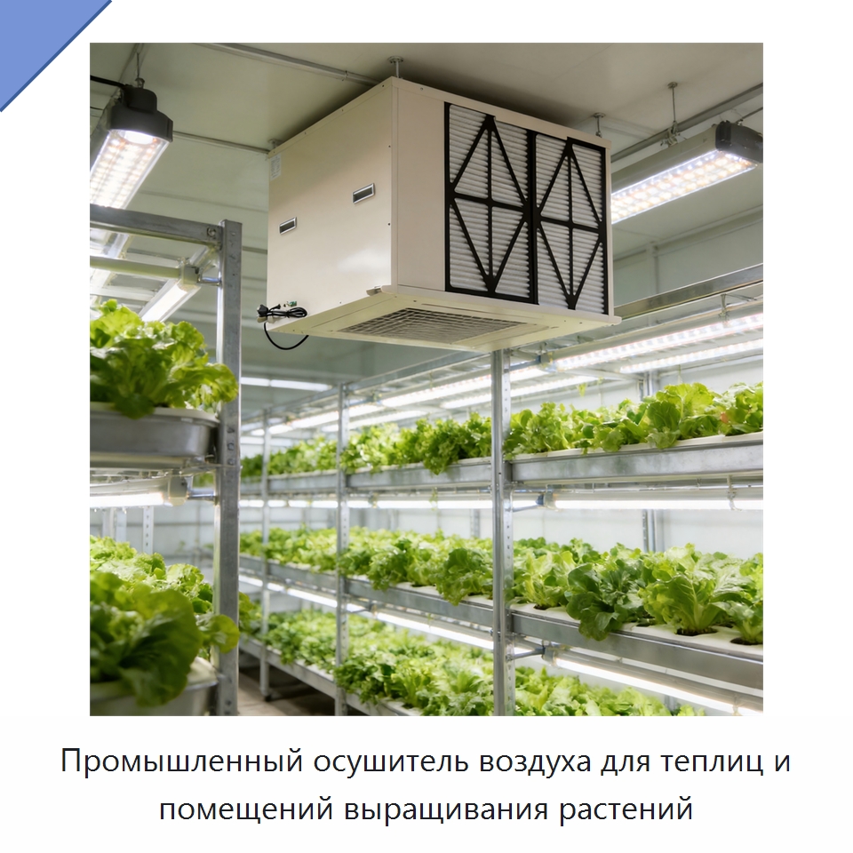 Промышленный осушитель воздуха для теплиц и помещений выращивания растений