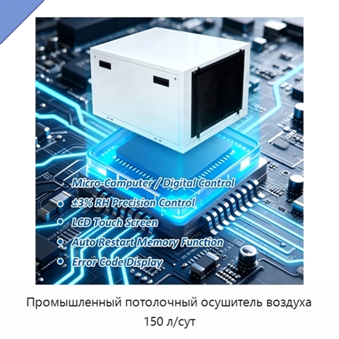 Промышленный потолочный осушитель воздуха 150 л/сут