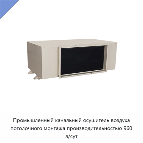 Промышленный канальный осушитель воздуха потолочного монтажа производительностью 960 л/сут