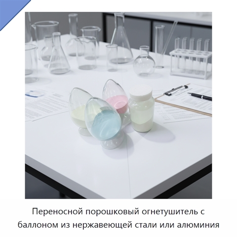 Переносной порошковый огнетушитель с баллоном из нержавеющей стали или алюминия
