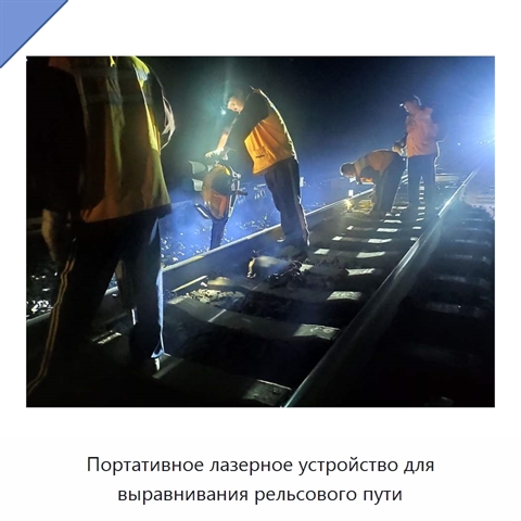 Портативное лазерное устройство для выравнивания рельсового пути