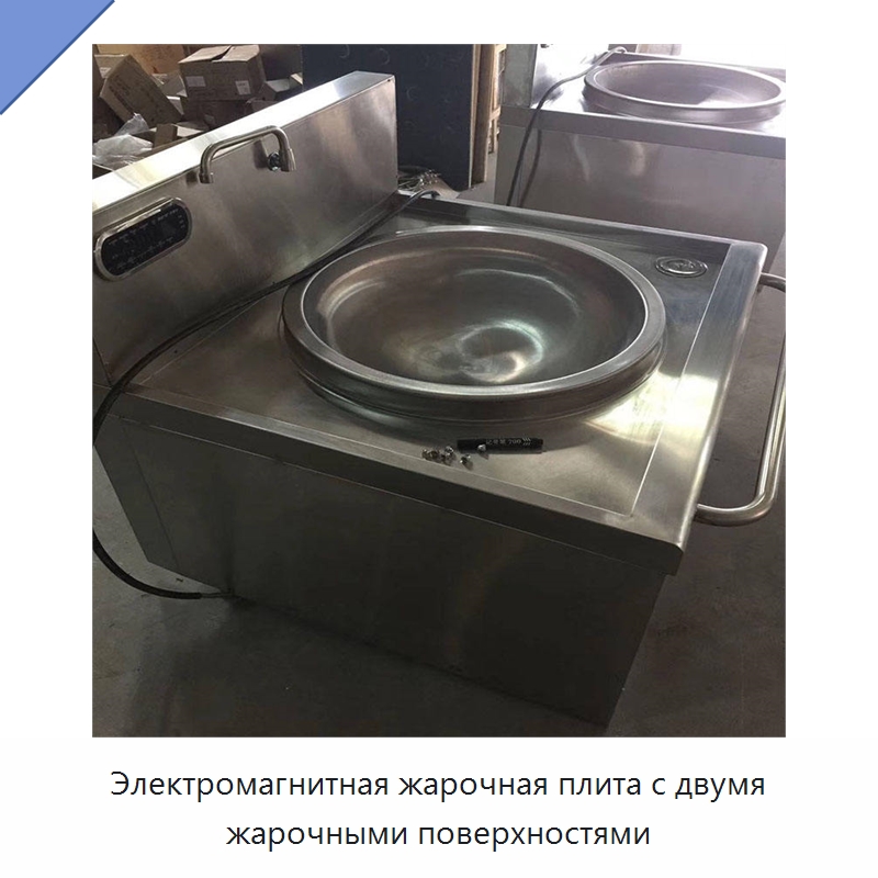 Электромагнитная жарочная плита с двумя жарочными поверхностями