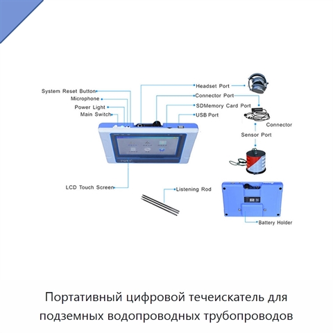 Портативный цифровой течеискатель для подземных водопроводных трубопроводов