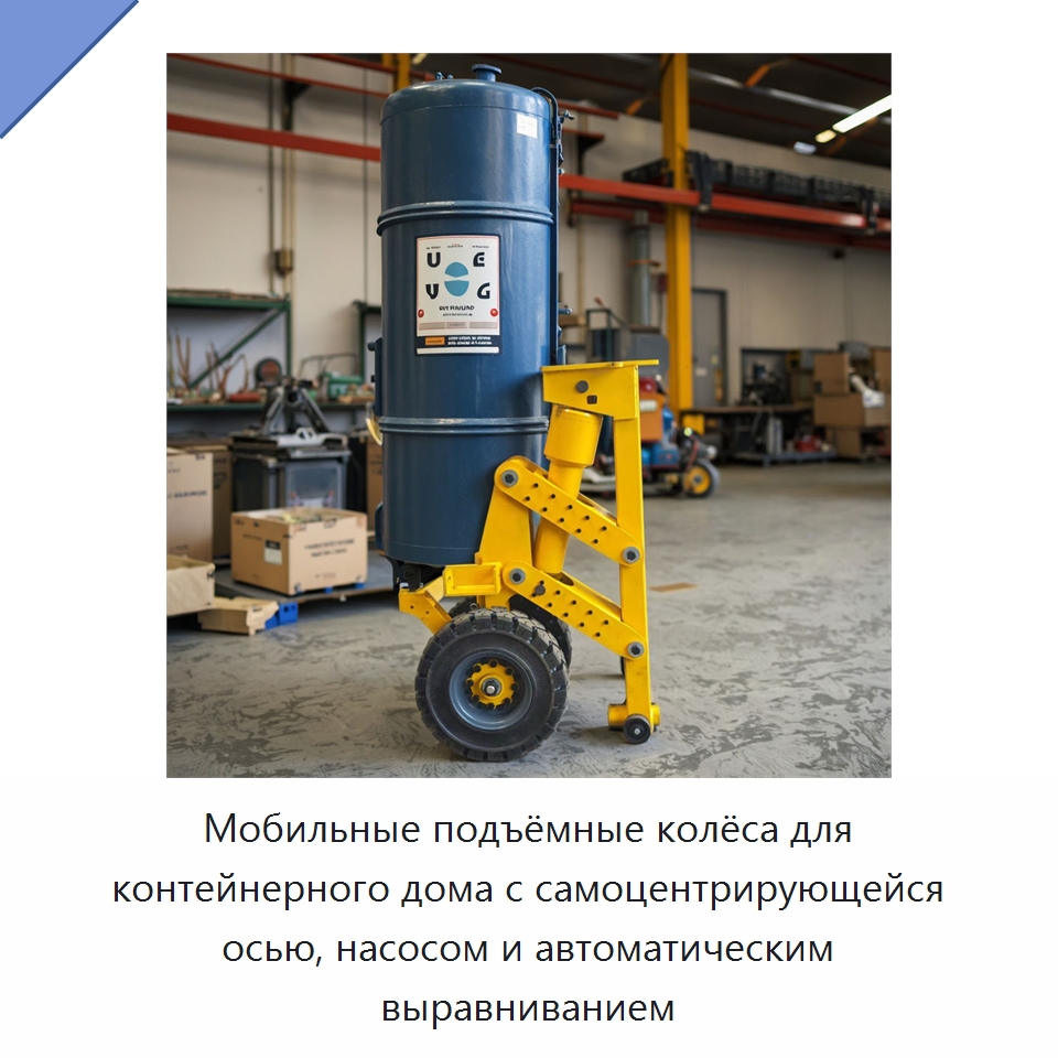 Мобильные подъёмные колёса для контейнерного дома с самоцентрирующейся осью, насосом и автоматическим выравниванием — Цилиндры
