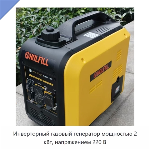 Инверторный газовый генератор мощностью 2 кВт, напряжением 220 В