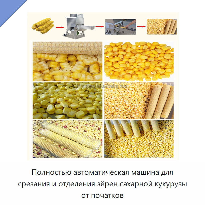 Полностью автоматическая машина для срезания и отделения зёрен сахарной кукурузы от початков