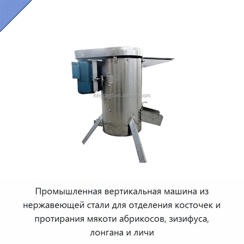 Промышленная вертикальная машина из нержавеющей стали для отделения косточек и протирания мякоти абрикосов, зизифуса, лонгана и личи