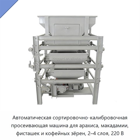 Автоматическая сортировочно-калибровочная просеивающая машина для арахиса, макадамии, фисташек и кофейных зёрен, 2–4 слоя, 220 В
