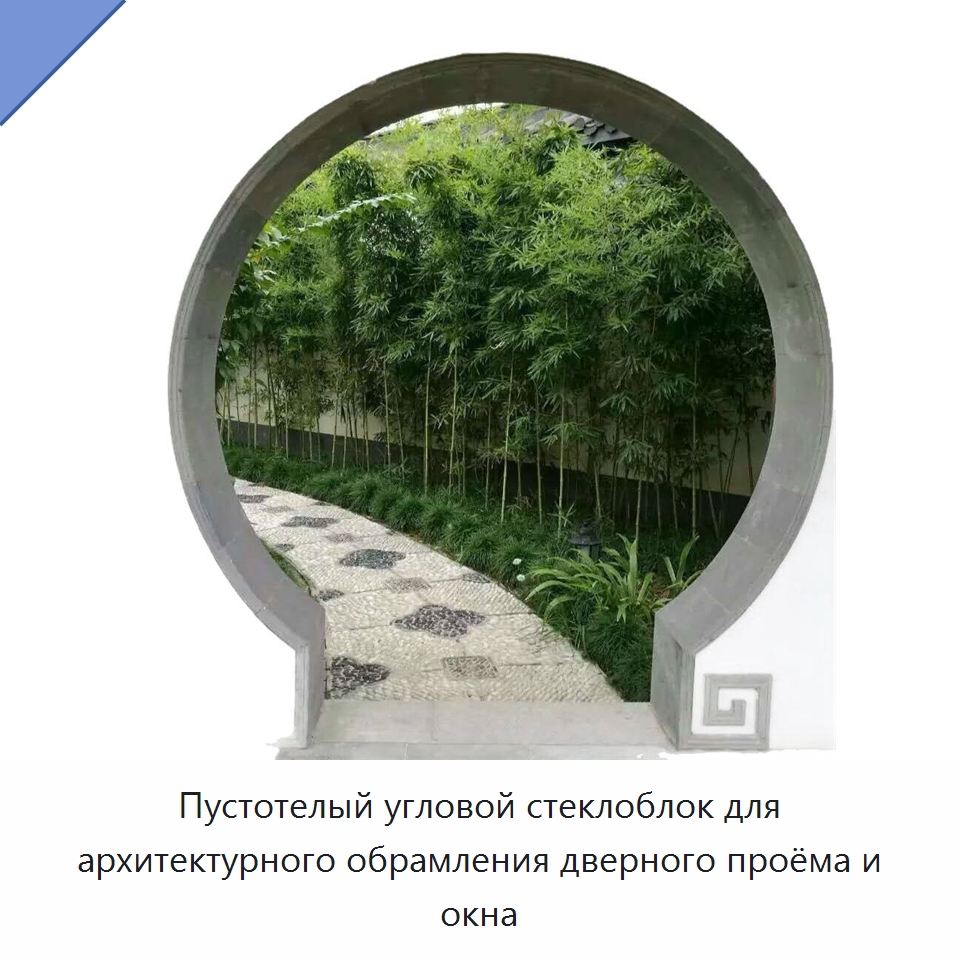 Пустотелый угловой стеклоблок для архитектурного обрамления дверного проёма и окна — Кирпич