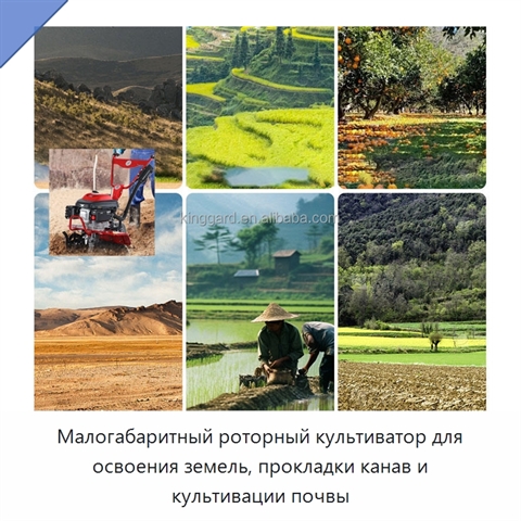 Малогабаритный роторный культиватор для освоения земель, прокладки канав и культивации почвы