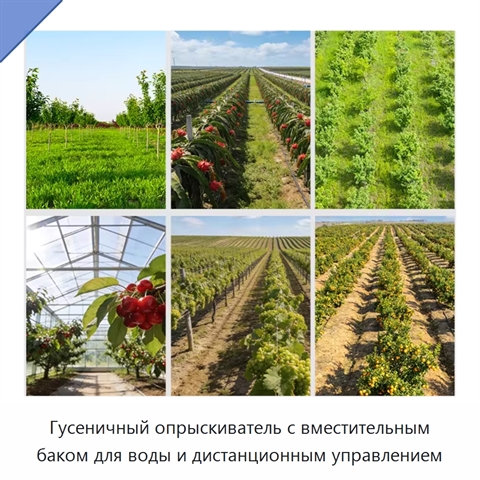 Гусеничный опрыскиватель с вместительным баком для воды и дистанционным управлением