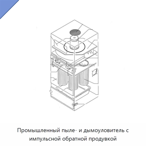 Промышленный пыле- и дымоуловитель с импульсной обратной продувкой