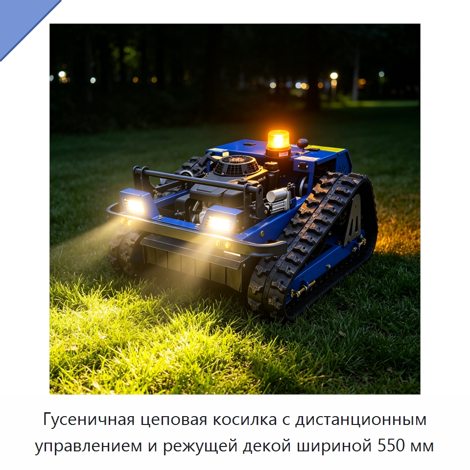 Гусеничная цеповая косилка с дистанционным управлением и режущей декой шириной 550 мм — Газонокосилки