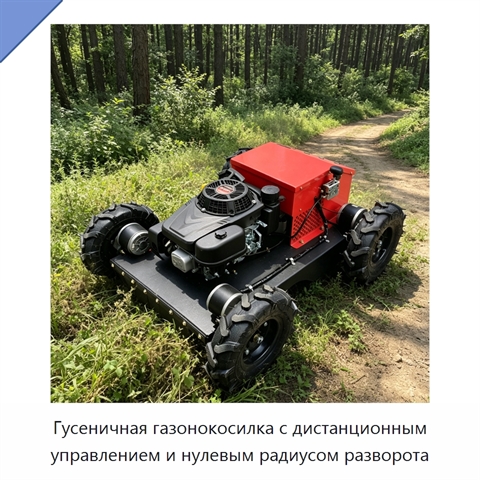 Гусеничная газонокосилка с дистанционным управлением и нулевым радиусом разворота