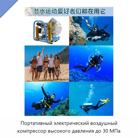 Портативный электрический воздушный компрессор высокого давления до 30 МПа