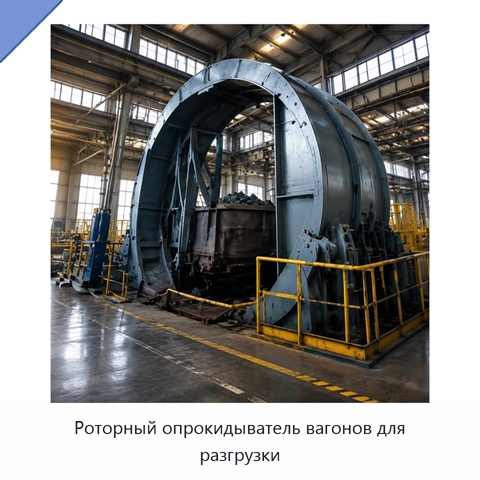 Роторный опрокидыватель вагонов для разгрузки