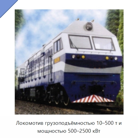 Локомотив грузоподъёмностью 10–500 т и мощностью 500–2500 кВт
