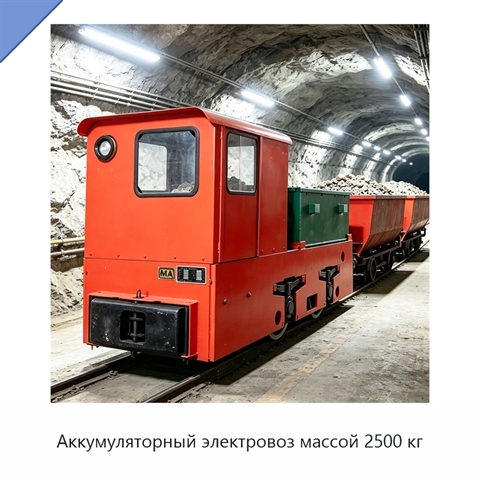 Аккумуляторный электровоз массой 2500 кг
