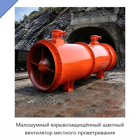 Малошумный взрывозащищённый шахтный вентилятор местного проветривания