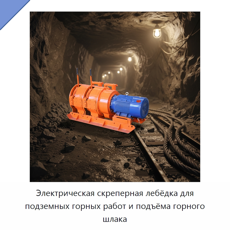Электрическая скреперная лебёдка для подземных горных работ и подъёма горного шлака — Горнодобывающее оборудование