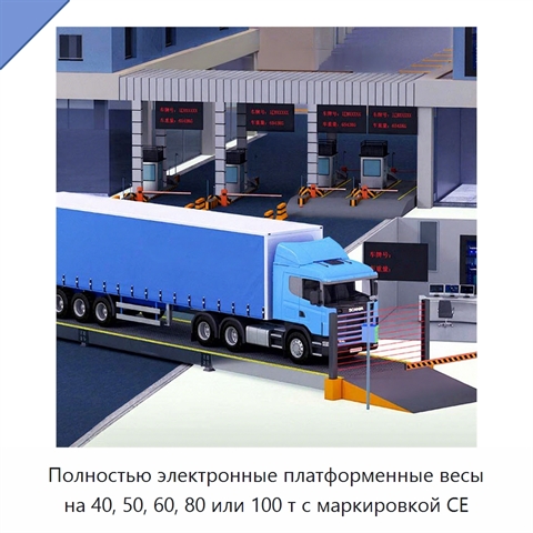 Полностью электронные платформенные весы на 40, 50, 60, 80 или 100 т с маркировкой CE
