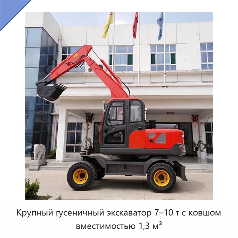 Крупный гусеничный экскаватор 7–10 т с ковшом вместимостью 1,3 м³