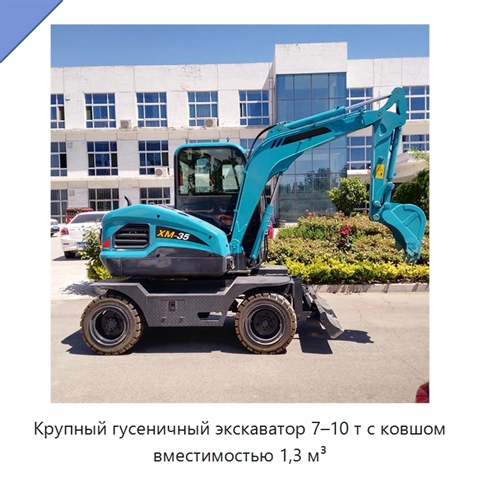 Крупный гусеничный экскаватор 7–10 т с ковшом вместимостью 1,3 м³