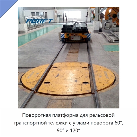 Поворотная платформа для рельсовой транспортной тележки с углами поворота 60°, 90° и 120°