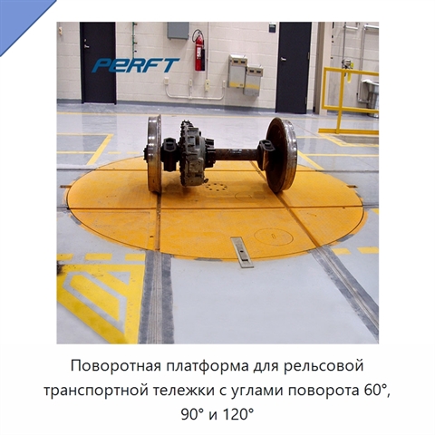 Поворотная платформа для рельсовой транспортной тележки с углами поворота 60°, 90° и 120°