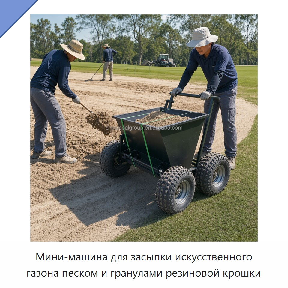 Мини-машина для засыпки искусственного газона песком и гранулами резиновой крошки — Специальная строительная техника