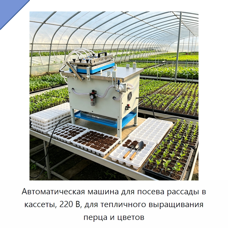 Автоматическая машина для посева рассады в кассеты, 220 В, для тепличного выращивания перца и цветов — Сеялки и рассадопосадочные машины