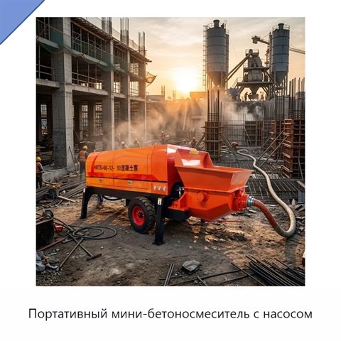 Портативный мини-бетоносмеситель с насосом