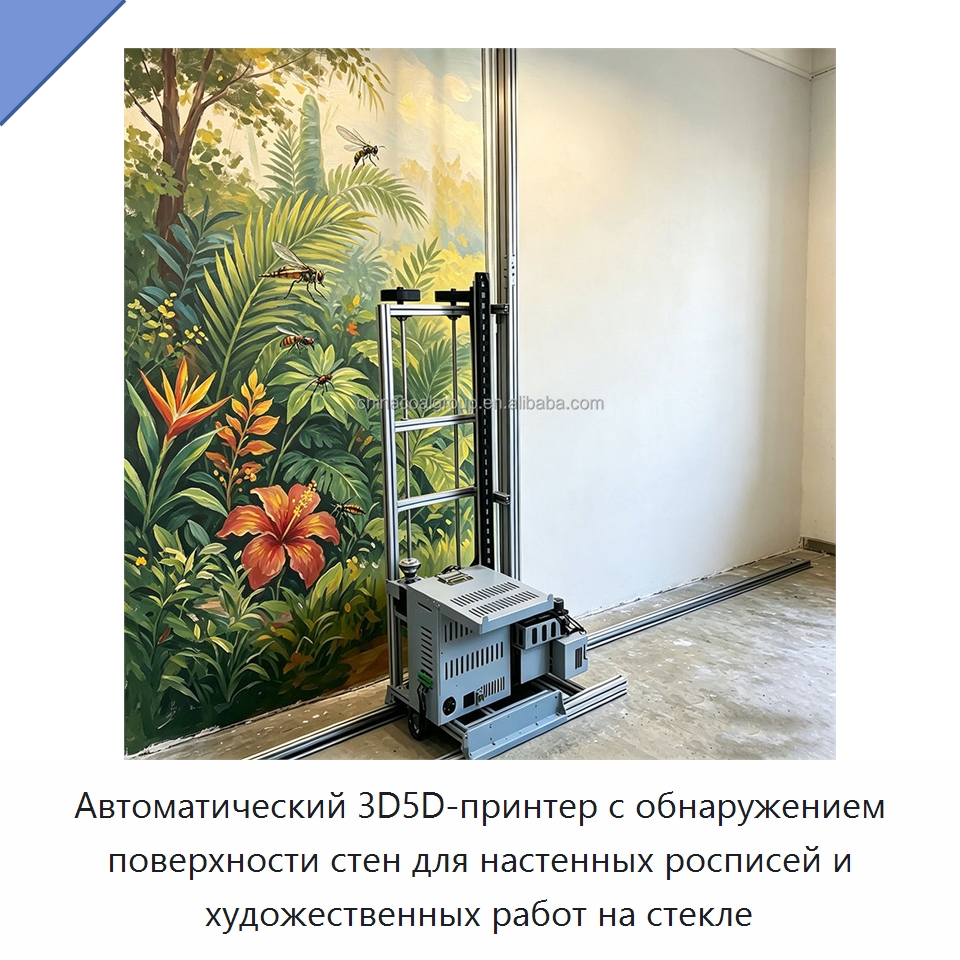 Автоматический 3D5D-принтер с обнаружением поверхности стен для настенных росписей и художественных работ на стекле — Специальная строительная техника