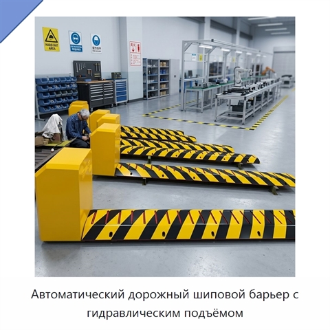Автоматический дорожный шиповой барьер с гидравлическим подъёмом