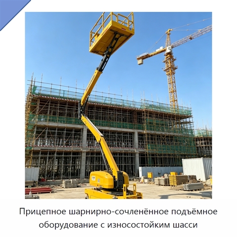 Прицепное шарнирно-сочленённое подъёмное оборудование с износостойким шасси