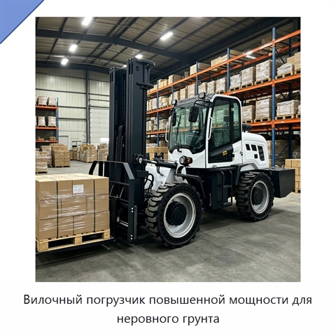 Вилочный погрузчик повышенной мощности для неровного грунта