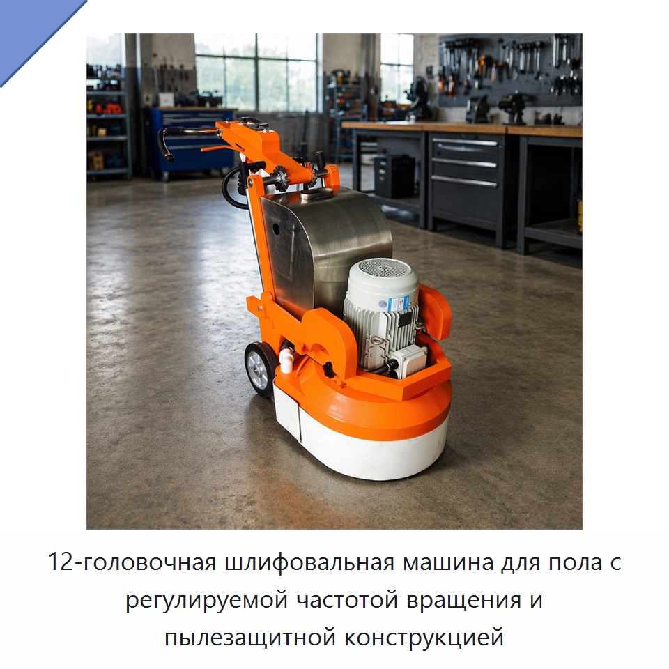 12-головочная шлифовальная машина для пола с регулируемой частотой вращения и пылезащитной конструкцией — Дорожная техника