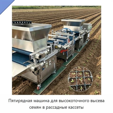 Пятирядная машина для высокоточного высева семян в рассадные кассеты