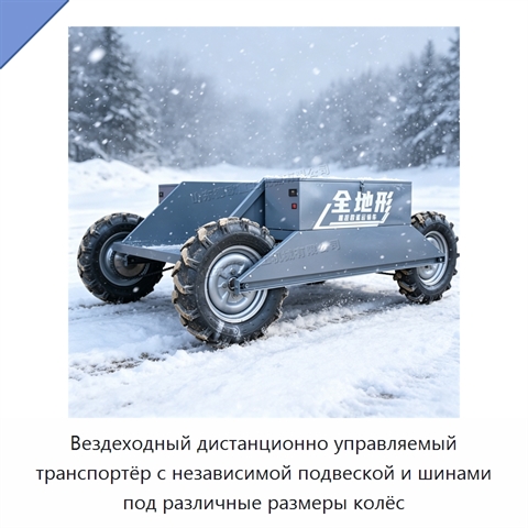 Вездеходный дистанционно управляемый транспортёр с независимой подвеской и шинами под различные размеры колёс