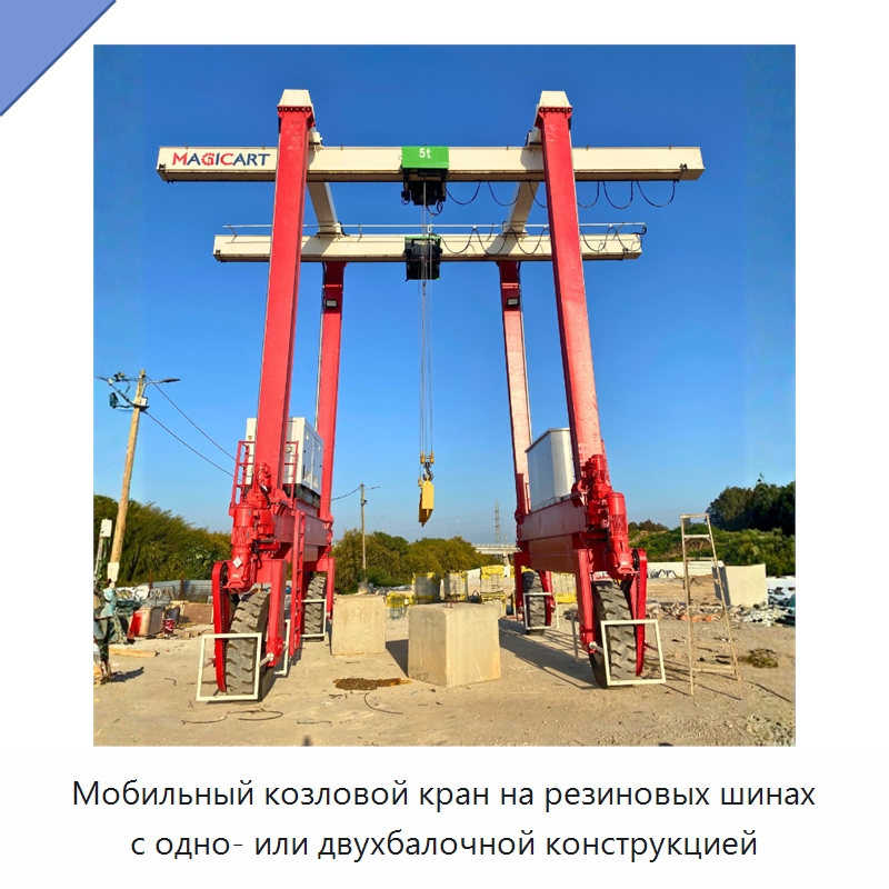 Мобильный козловой кран на резиновых шинах с одно- или двухбалочной конструкцией — Краны