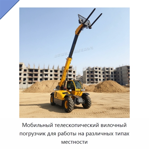 Мобильный телескопический вилочный погрузчик для работы на различных типах местности