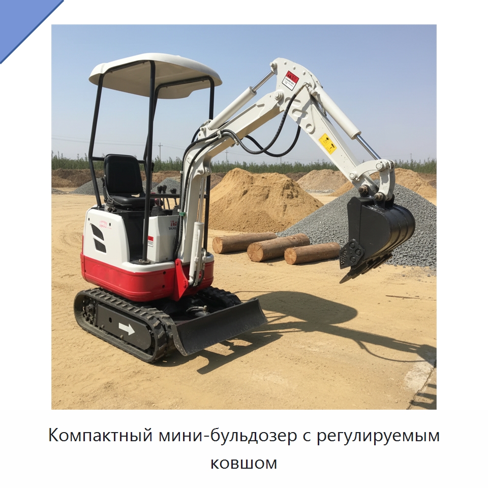 Компактный мини-бульдозер с регулируемым ковшом — Землеройная техника