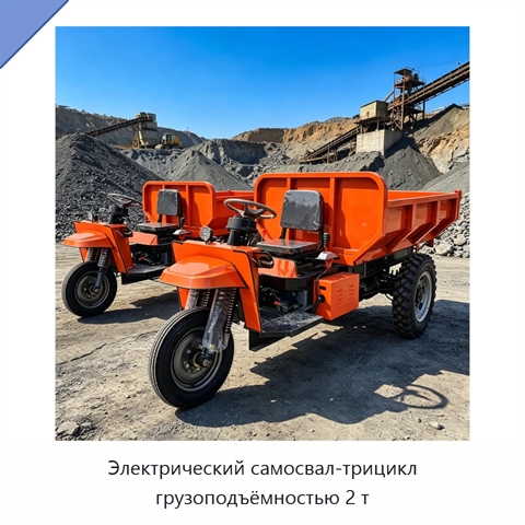 Электрический самосвал-трицикл грузоподъёмностью 2 т