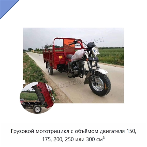 Грузовой мототрицикл с объёмом двигателя 150, 175, 200, 250 или 300 см³